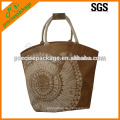 100% natürliche Jute Shopping Handtasche mit Cartoon-Logo